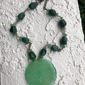Green Jade Pendant Necklace - Elegant Women’s Jewelry